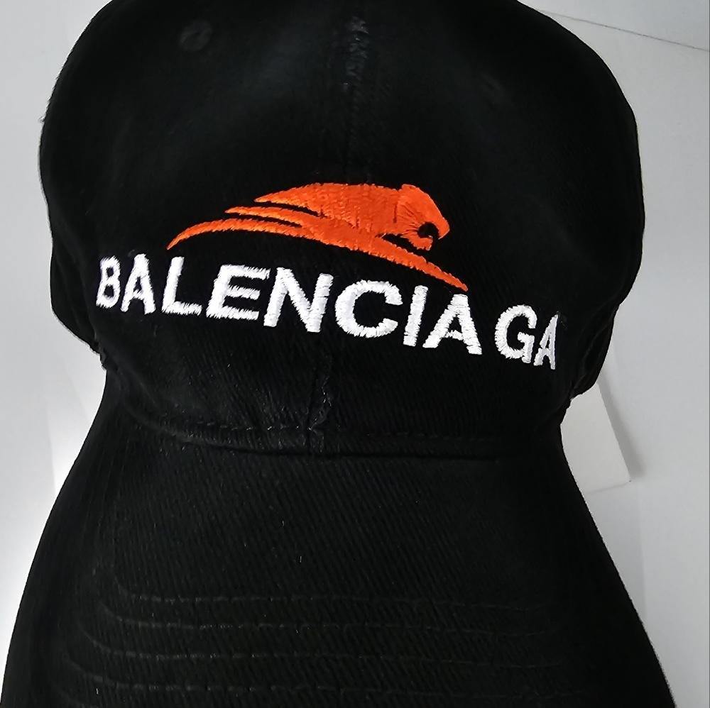 Black and Orange graphic fitted baseball Cap - Picture 3 of 11